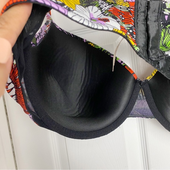 Cacique Swim Bikini Top Tropical Floral Print Underwire 46D - Picture 4 of 7